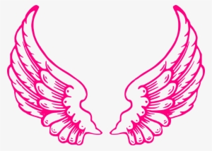 Dark Angel Clipart Feather Wing - Pink Angel Wings Clip Art #1046366