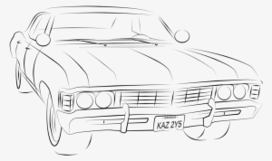 Banner Black And White Stock Drawing For Free Download - Supernatural Impala Drawing #1046655