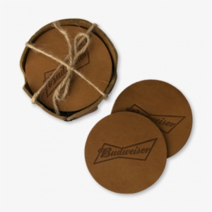 Budweiser Leather Coasters & Holder - Drink Coaster #1049170