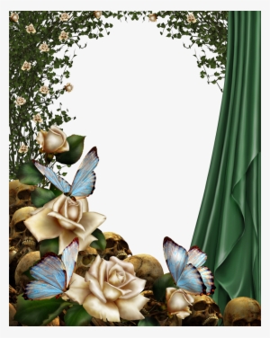 Gothic Frame By Collect And Creat - Floral White Rose Lace V Square Car Magnet 3" X 3" #1049343