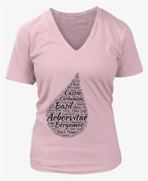 Essential Oil Drop Word Cloud V Neck T Shirt - Dogs - If I Can't Bring My Dog I'm Not Going Shirts #1049430