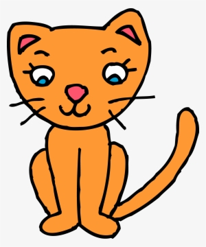 Cute Orange Kitty Cat Clipart - Cat Black And White Clip Art #1049532