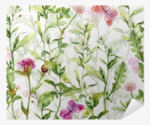 Grass, Herb And Flowers With Butterflies #1049566