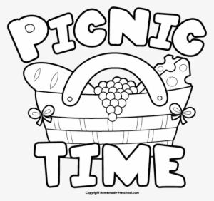 Clip Art Of Picnic Black And White #1050887