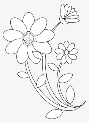 Embroidery Drawing Beginner Clip Art Transparent Stock - Line Drawing Flowers Pattern Png #1052571