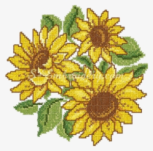 Cross Stitch Sunflower Embroidery Design - Embroidery #1052802