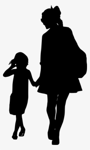Free Photo Mother Walking Family Daughter Silhouette - Mom And Daughter Transparent #1052832