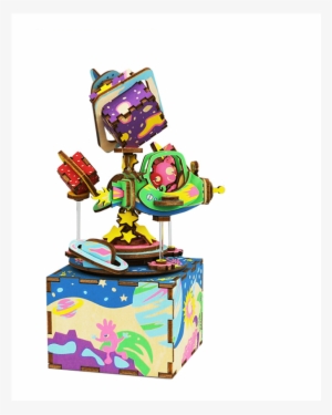 3d Rotating Music Box Diy Kit - Music Box 3d Wooden Puzzle #1052881