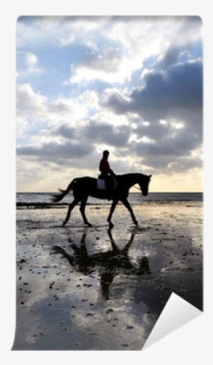 Silhouette Of A Horse Rider Walking On Beach Wall Mural - Natural Vet Nutrition Ecalm Horse Calmer - 1kg Tub #1053283