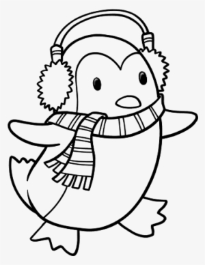 Cute Christmas Penguin Coloring Pages - Holiday Penguin Clip Art - Free
