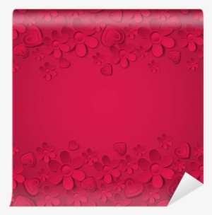 Red Valentine Background With Many Flowers, Vector - Greeting Card #1054963