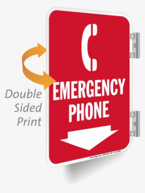 Emergency Phone Double Sided Metal Sign #1055342