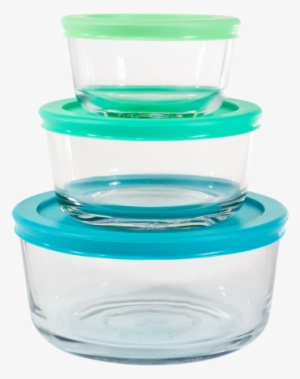 Small Round Glass Food Container Set - Plastic Food Containers Png #1055415