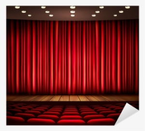 Cinema Or Theater Scene With A Curtain - O Cinema #1055536