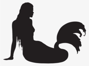 Sitting Mermaid Silhouette Png Clip Art - Mermaid Silhouette Png #1055992