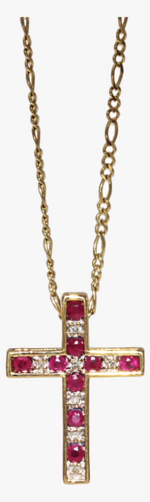 Reversible Sapphire And Ruby Cross - Ruby Cross Necklace Transparent #1056209
