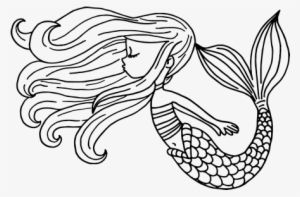 Dibujo De Sirena Flotando Para Colorear - Sirenas Para Colorear Kawaii #1056361