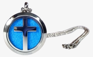 Stainless Steel Cross Essential Oil Necklace - Stainless Steel Cross #1056620