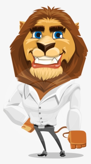 Businessman Lion Character Design - Cartoon Lion Character Design #1056676