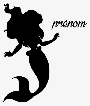 Sticker Prenom Personnalisable La Jolie Sirene Ambiance - Silueta De Sirena #1056703