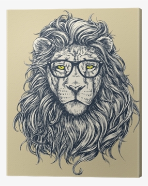 Hipster Lion Vector Illustration #1056884