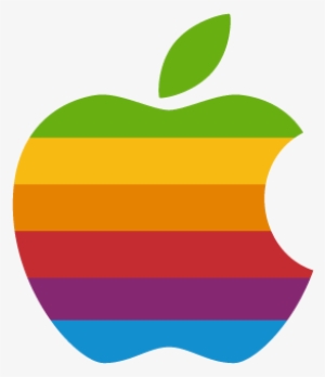 Vector Logo Apple Classic Rainbow - Apple Old Logo Vector #1058733