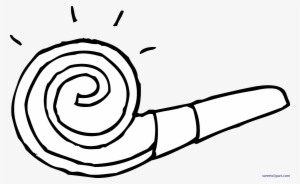 Party Blower Coloring Page Clip Art - Noise Maker Clipart Black And White #1058814