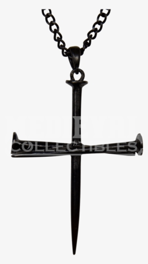 Black Cross Of Nails Pendant - Necklace - Free Transparent PNG Download ...