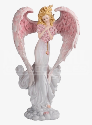 Angel With Pink Roses Statue - Portable Network Graphics #1061711