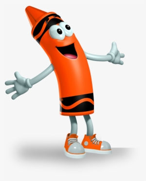 Crayon Looking Up In Awe - Crayons Animated Orange #1063986