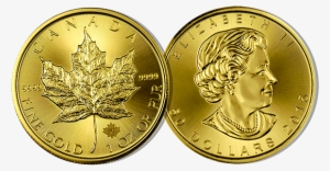 Canadian Gold Maple Leaf - Maple Leaf Gold Coin Transparent Png #1064720