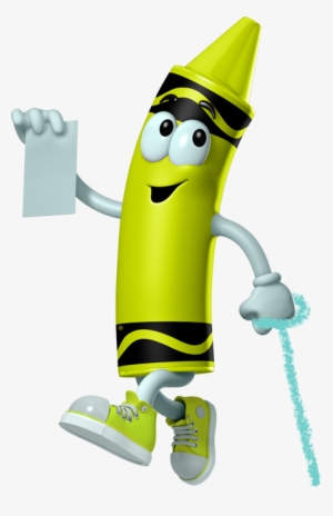 Lime Green Crayon Cartoon Character - Crayola Experience #1064813