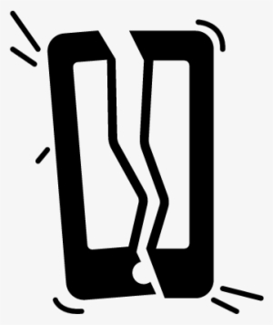 Broken Phone In Two Parts Vector - Icono Celular Roto Png #1065167