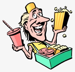 Cartoon Food Vendor Royalty Free Vector Clip Art Illustration - Animated Popcorn #1065868
