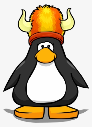 Fuzzy Viking Hat Player Card - Penguin With A Horn #1066029