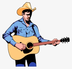 Cowboy Guitar Player Royalty Free Vector Clip Art Illustration - Cowboy Guitar Clip Art #1066883