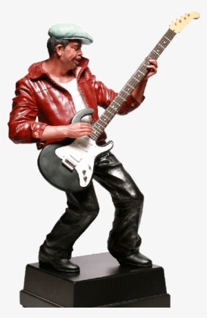 Jazz Band Resin Guitar Player Portrait Figurine - Guitarist #1067507