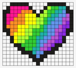Rainbow Heart Perler Bead Pattern / Bead Sprite - Rainbow Heart Perler Beads #1069323
