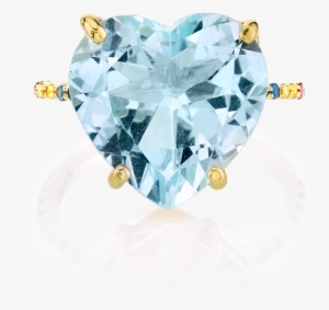 Blue Topaz And Rainbow Heart Ring - Ring #1069534