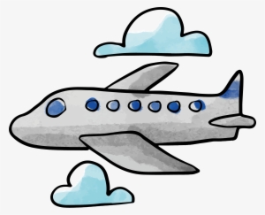 Clip Art Plane Vector Transprent Png - Watercolor Plane Png Free #1069557