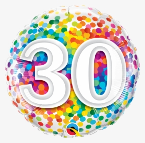 Rainbow Confetti 30th Birthday Balloon - Ballon Anniversaire 40 Ans #1070333