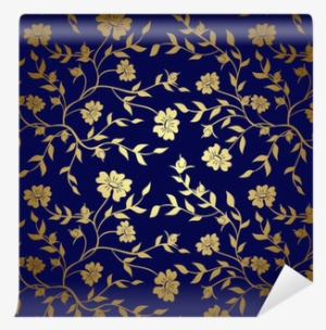 Blue And Gold Floral Texture For Background - Gold And Green Background #1070356