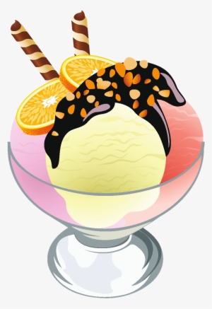 Svg Free Library Ice Cream Sundae Transparent Picture - Ice Cream Vector Png #1070451