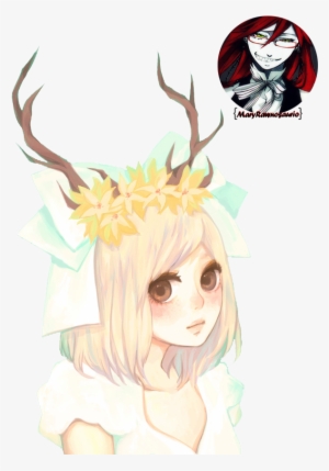 Graphic Black And White Pin By Killer Loli On Art Pinterest - Anime Girl With Antlers #1071096
