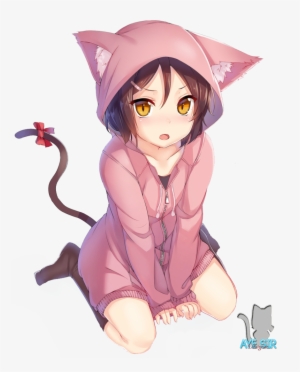 View 4 , - Anime Cat Girl Png #1071164