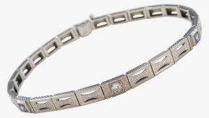 Art Deco 18k Gold And Platinum - Art Deco 18k Gold And Platinum .46 Ctw Sapphire And #1072278