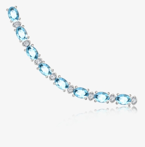 Tanzanite & Diamond Bracelet Claw Set In 18ct White - Royal Diamond And Aquamarine Bracelets #1072493