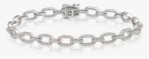 Link Diamond Bracelet In White Gold - Bracelet #1072599