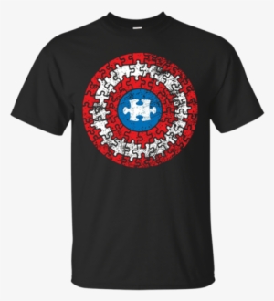 Autism Awareness Captain Puzzle Shield Apparel - Autism Awareness Captain Autism Superhero Shield Tshirt #1072772
