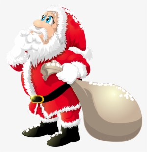 Santa Hat Clipart Clear Background - Pere Noel Avec Cadeau #1073092